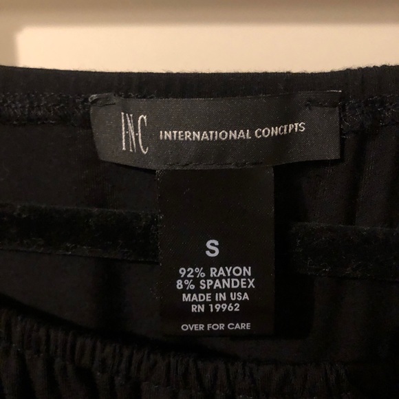 INC by Macy’s Black Jersey Top - Picture 2 of 2